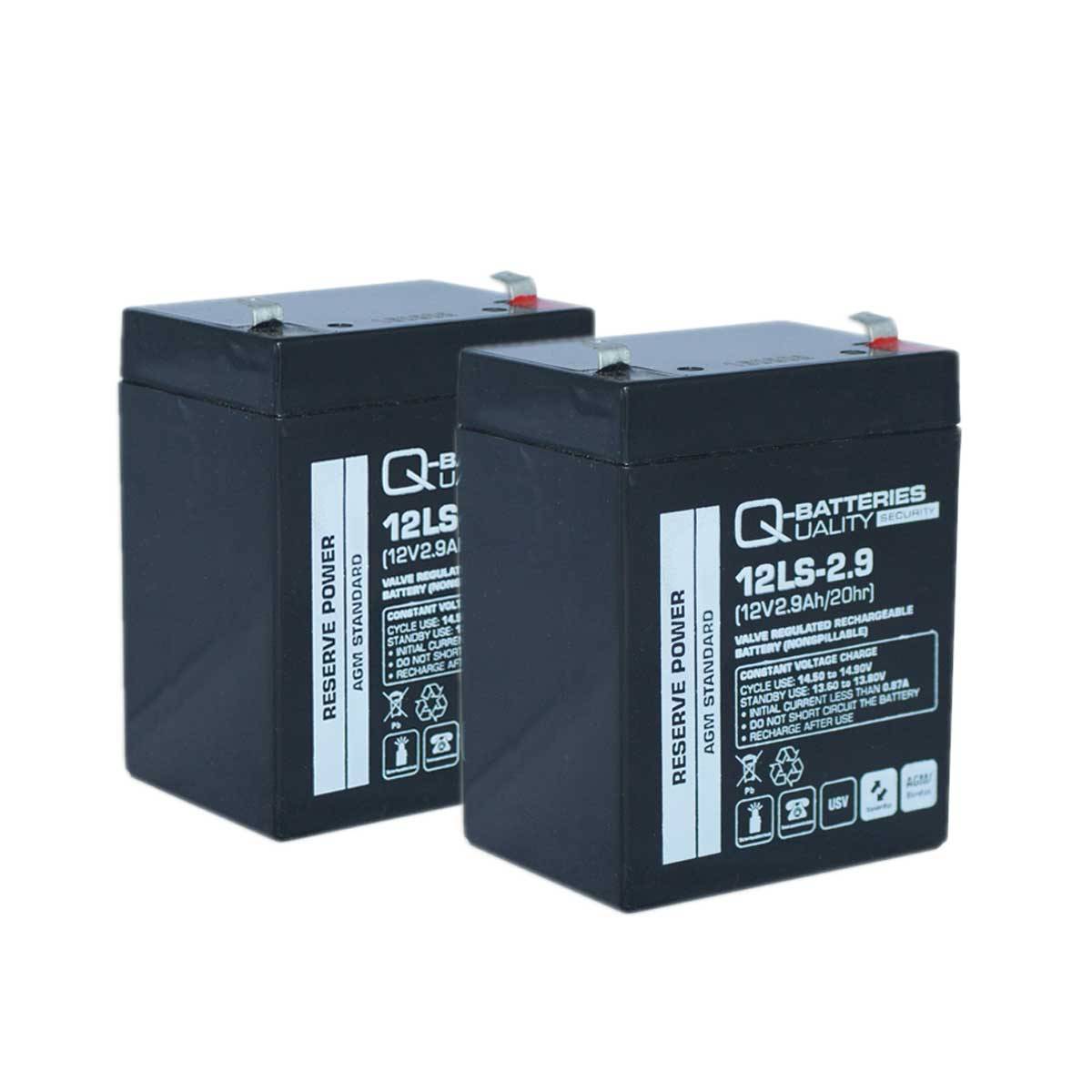 Q-Batteries Batteria di ricambio per sollevatore da bagno e sollevatore di pazienti 24V 2.9Ah (2 x 12V)