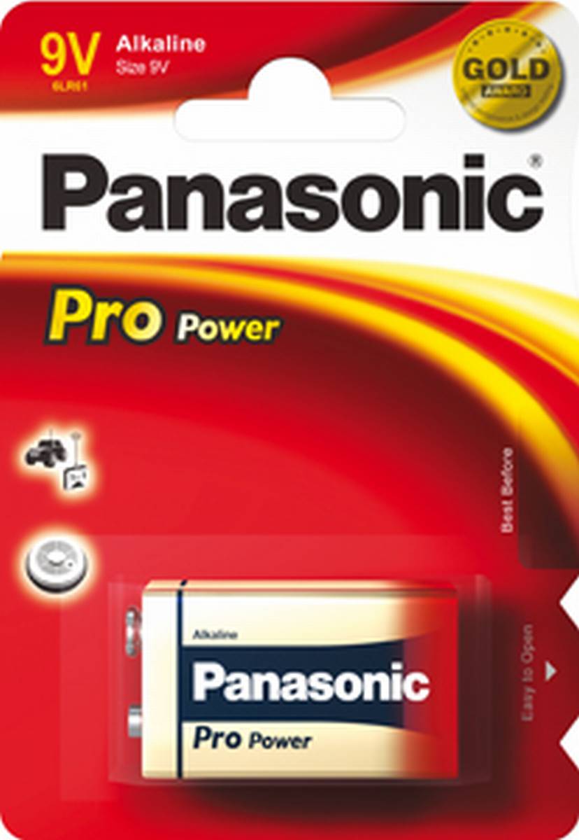 Panasonic Pro Power 6LR61 9V blocco batteria alcalina (blister da 1)