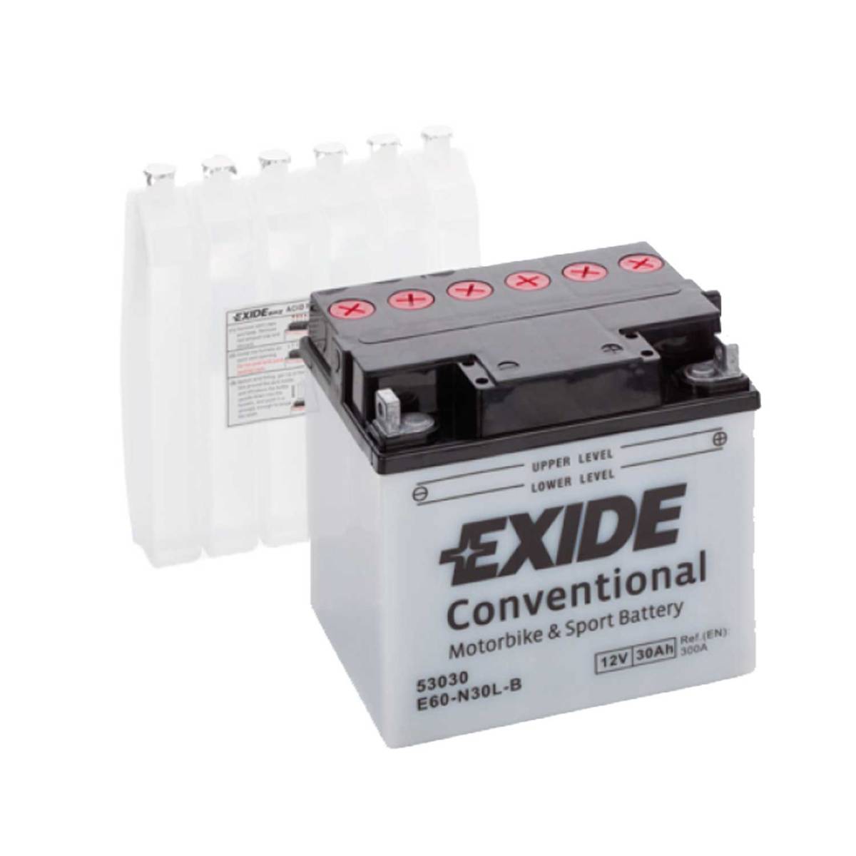 Exide E60-N30L-B Batteria moto 12V 30Ah 300A DIN 53030