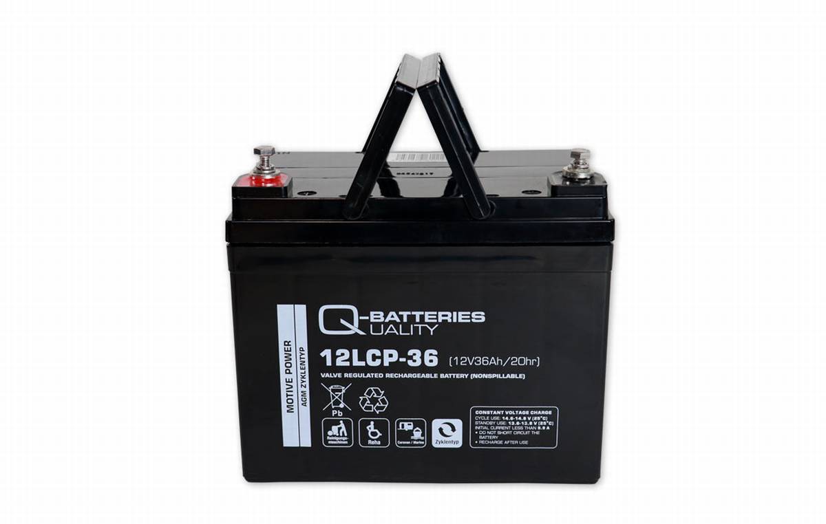 Q-Batterie 12LCP-36 12V 36Ah batteria al piombo tipo AGM - Deep Cycle