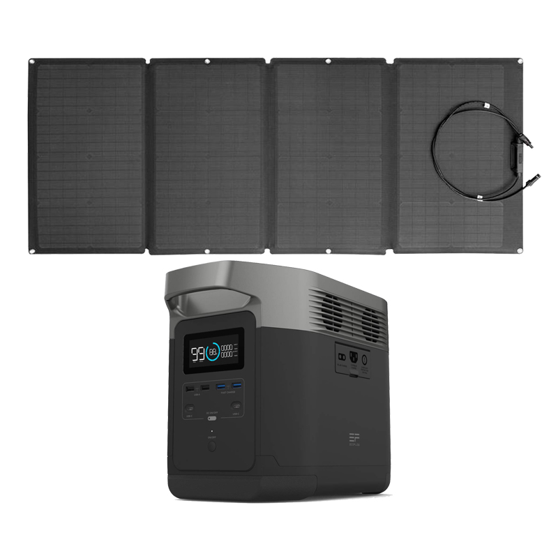 Kit power station  EcoFlow Delta 1300Wh con pannello solare 160W, generatore portatile