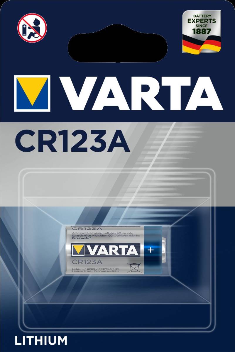 Varta Electronics Lithium CR123A 3V Photo Battery (Blister da 1)